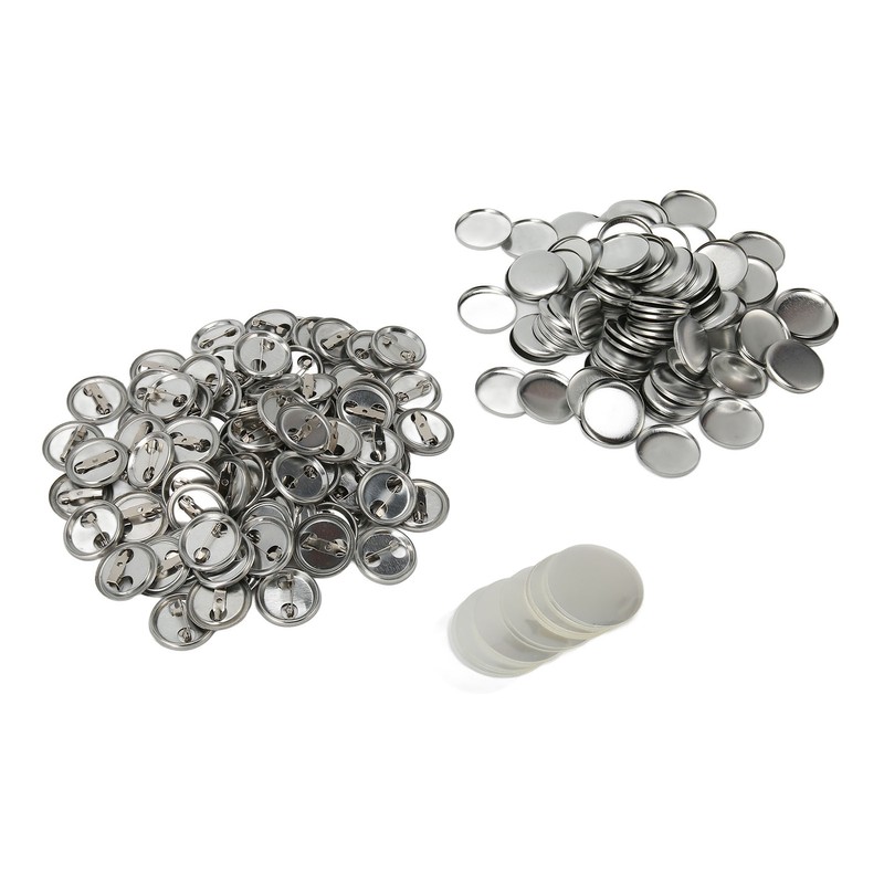 100 Sets Blank Button Badge Parts Set Round Shape Rust