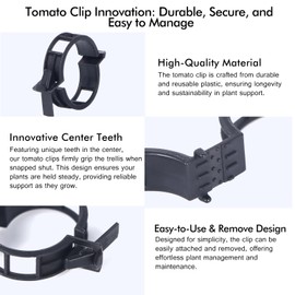 200Pcs Tomato Clips,Aipker Plant Support Clips for Climbing Plants-Tomato Clips for String Plants,Tomato Clips for Gardening,Bulk Trellis Clips-Black