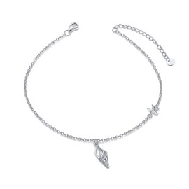 Winnicaca Sea-Themed Sterling Silver Bracelet with Turtle / Octopus / Shell / Jellyfish / Dolphin, Bracelet Gifts for Women, Silver, White-2