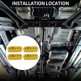 Hihaha 4 Holes Muffler Exhaust Hanger/Exhaust Pipe Mount Bracket Insulator for Car Truck/Heat-Resistant PU Rubber 12mm ID / 4 Pcs Yellow