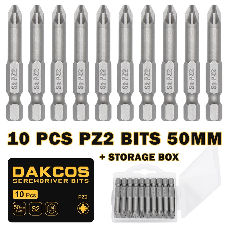 DAKCOS PZ2 Bit Long, Bits PZ2, Bit Assortment from S2