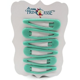 6 PCS Aqua Green hair clips Colour green Girls Hair accessorises Clips Snap Bendy Side Metal Clip x6 (Aqua Green)