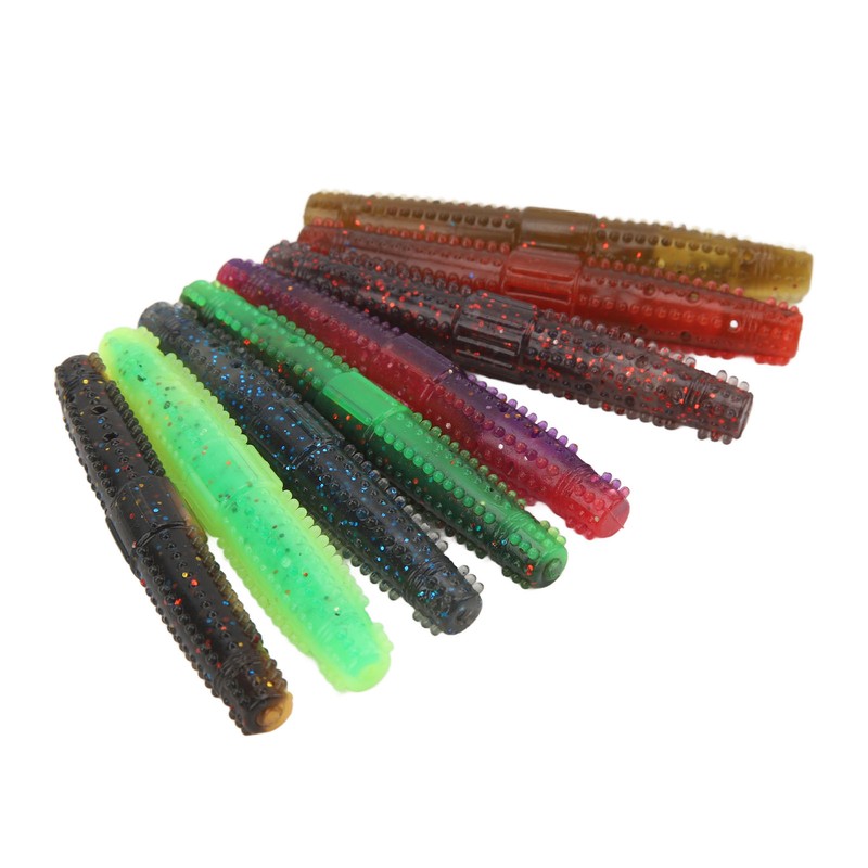 16pcs Soft Lure TPR Bite Resistant Hidden Hook Tip Built