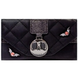 Nightmare Before Skellington Head Christmas Bats Wallet Clutch Coin Pocket & Card Holder Black, black, Standard size, Casual