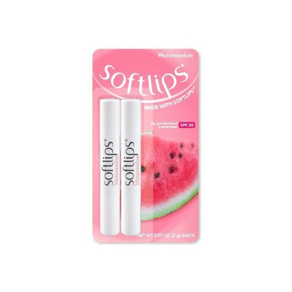 Softlips Lip Protectant SPF 20 Watermelon 0.07 oz, 2-Count (Pack of 2)