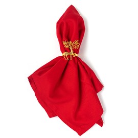 LivinEase Christmas Napkin Rings- 6 Pcs Reindeer Design Christmas Dinner Table Decorations - Alloy Material to Buckle the Napkin for Dining - Premium Look Rings for Christmas Table Decorations (Gold)