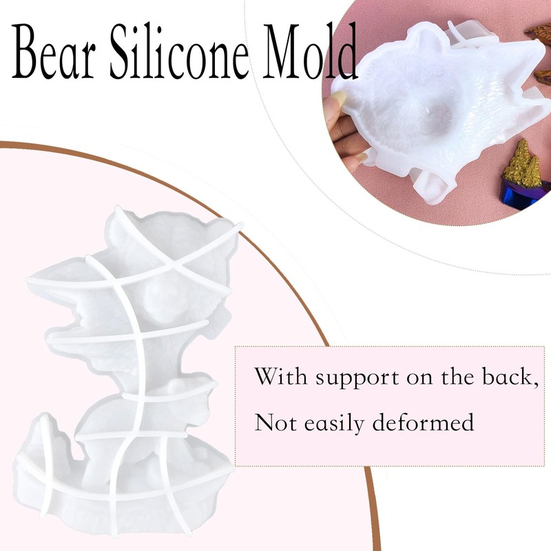 XYQHOAC Large Bear Silicone Mold Wall Hanging Resin Mold 3D