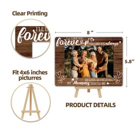 DETIHO I'll Love You Forever 4x6 Photo Frame, Wooden Picture Frame with Easel Stand, Mother Son Daughter Gifts for Home Table Decor Display -C02