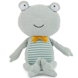 Bieco Frog Cuddly Toy | 20 cm | Linen Cuddly Toy Baby | Baby Cuddly Toy Girls & Boys | Stuffed Animal | Frog Soft Toy Baby | Cute Baby Cuddly Toys | Frog Plush Toy Made of Linen Fabric