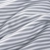 Wake In Cloud - Gray White Striped Comforter Set, Grey