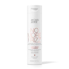Jacques Janine NO MORE FRIZZ Shampoo Anti-Frizz Profesional, Protección Térmica 24 Horas, Sin Sulfatos ni Parabenos, Fórmula con Ama-Oil, 240ml