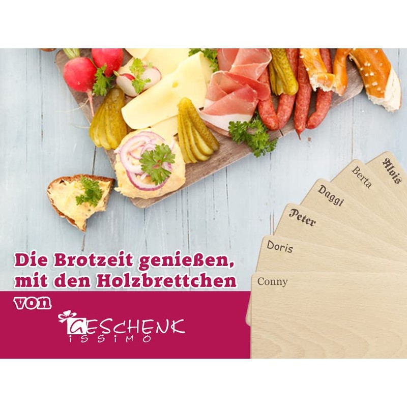 Geschenkissimo Breakfast Board / Bread Board with Name, Saying, Motif,