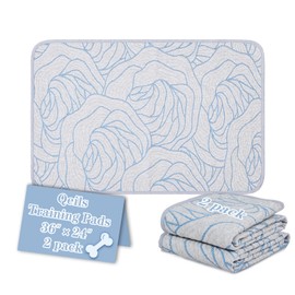 Qeils Pee Pads for Dogs, 2 Pack Reusable Puppy Pads 36"x24" Super Absorbent Leakproof Dog Wee Wee Pads, Anti-Slip Potty Training Pads for Floor, Crate,Couch, Whelping Litter Mat Dog Accesories