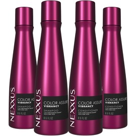 Nexxus Color Assure Shampoo 2-Pack + Conditioner 2-Pack – Hair Products for Color-Treated Hair, Enhance Vibrancy up to 40 Washes, 8.5 Oz Ea