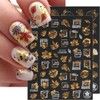 9 Sheets Fall Nail Stickers 3D Self-Adhesive Autumn Maple Leaf