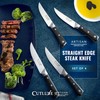 Cutluxe Steak Knives Set of 4, Straight Edge Steak Knife