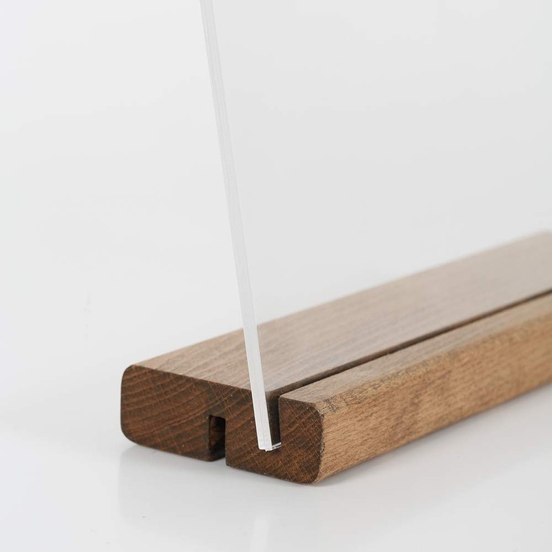 Display Sales Double Wooden Table Stand with Acrylic Bag DIN