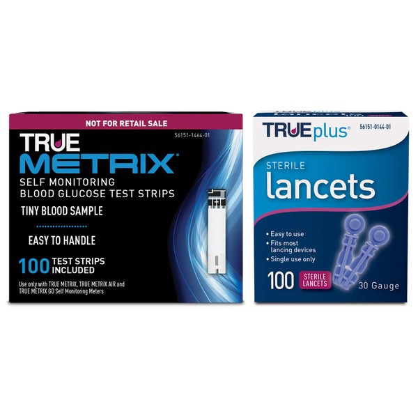 100ct TRUE METRIX® NFRS Test Strips + 100ct TRUEplus® 30g Lancets