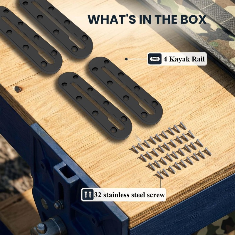 IVYSUN Kayak Track Rail - Low Profile Design for Fishing