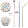 ALINK 500-Pack Striped Flexible Drinking Straws, Plastic Disposable Bendy Straws