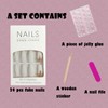 Juneyemo 24pcs Coffin False Nails Gold Foil Press on Nails