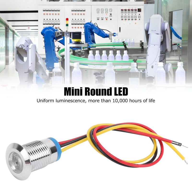 4 Sets PreWired Round LEDs Waterproof 2Color Light Common Anode