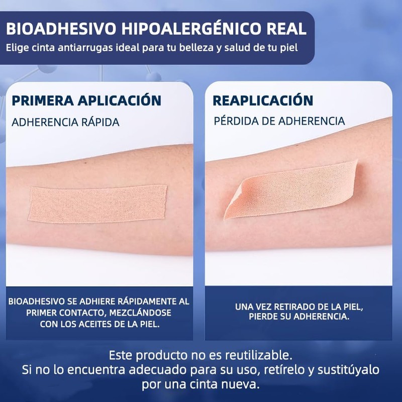 2 Pieza Cinta lifting facial, 2.5*10M Parches de Antiarrugas(Tono de