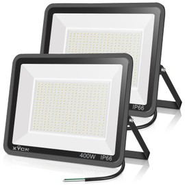 XYCN 2pack 400W LED Flood Lights Outdoor, 5000K Daylight White 50000LM Super Bright LED Arena Lights 100-277V IP66 Waterproof Commercial Lighting for Sports, Fields, Stadiums