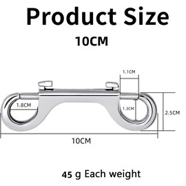8PCS Doppelkarabiner Karabiner Hundeleine Doppel Karabinerhaken Heavy Duty Snap Hook Oppelseitiger Edelstahl Doppelseitiger Karabinerhaken 100MM Schnapphaken Drehbarer Gerader Wirbel