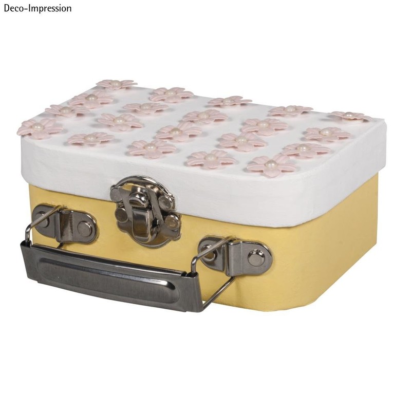 Rayher 67204000 Papier Mache Suitcase with Metal Handle, Sturdy Cardboard