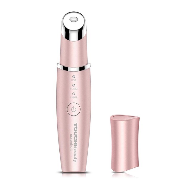 Eye Massager, TOUCHBeauty Eye Facial Massager Ionic Wand Dark Circle Remover with 42℃ Heated, Rechargeable Sonic Eye Massager for Anti-Ageing Wrinkle, Puffiness (Pink)