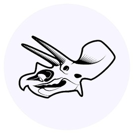 24 x 40mm Round 'Skull Dinosaur' Stickers (SK00067048)