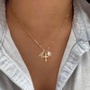 Initial Pearl Cross Necklace for Women Teen,First Communion Baptism Confirmation