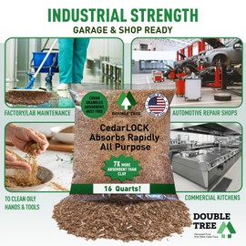 CedarLock Oil Absorbent – Nature’s Heavy-Duty Spill Solution Made from 100% Pure Incense Cedar, Oil Spill Kit Granules, Organic Granules, All-Purpose Oil Absorbent - (2 Bags 32 Quarts)