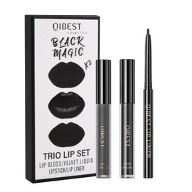 3 In 1 Matte Moisturizing Lip Liner Lipstick Set, 3Pc Liquid Black lipsticks Set, Waterproof Matte Liquid Lipstick, Lip Liner Lipstick Lip Gloss Set, Long-Lasting Creamy Matte Lip Gloss Set for Party