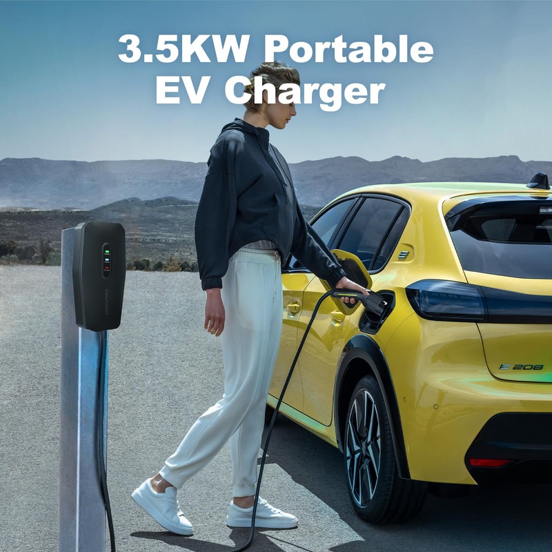 Level 1&2 EV Charger, Electric Vehicle Portable Charger with 20FT