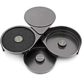 TonJin 1 Pack 3 Tier Bar Glass Rimmer for Margarita Salt Rimmer-Plastic, Black