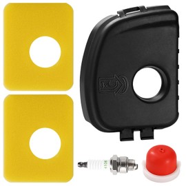 VooGenzek 5 Pieces Air Filter Cover Kit for Lawnmower, Air Filter 799579, Air Filter Cover 595660, Carburettor Fuel Bulb 594281, Spark Plug 4106, Compatible with Briggs Stratton