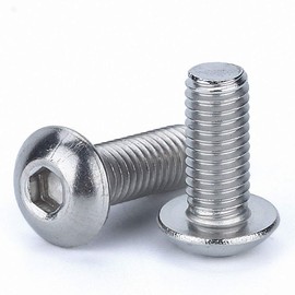 Tooloflife Button Head Allen Socket Bolts A2/304 Stainless Steel Screws M3/M4/M5/M6/M8/M10