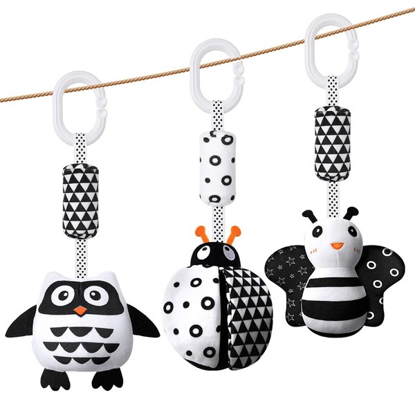 Aolso Baby Pram Pushchair Toys, 3 Pack Hanging Rattle Toys,
