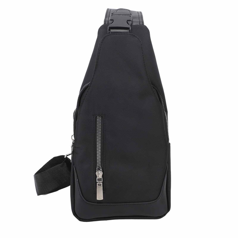 Small Chest Bag Black Color Oxford Fabric Sling Backpack with