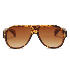 Hanj 70s Retro Sunglasses for Women Men 80s Vintage Fashion Pilot Sunglasses (Tortoise Shell Brown)