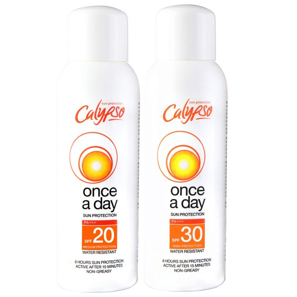 Calypso Once A Day Sun Protection SPF20 and SPF30 Multipack
