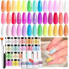 SAVILAND Nail Dip Powder Kit: 2024 Upgrade Keratin Pastel Pink Dip Powder 4PCS Dipping Powder Liquid Set Base Top Activator Brush Saver for Dip French Nails Starter Manicure DIY Salon Home 20 Colors
