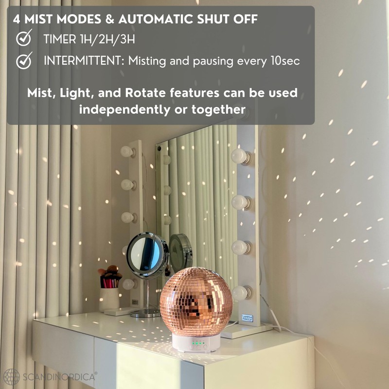 Disco Ball Diffuser Rotating - 300 ML Oil Diffuser Essential