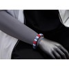COOLSTEELANDBEYOND Unisex Red Blue White Cotton Braided Bracelet Bangle for