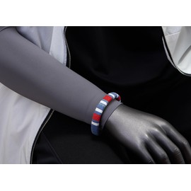 COOLSTEELANDBEYOND Unisex Red Blue White Cotton Braided Bracelet Bangle for Man and Women