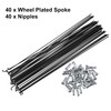 X AUTOHAUX 40 Pcs Bicycle Steel Spokes 14G Bike Spoke