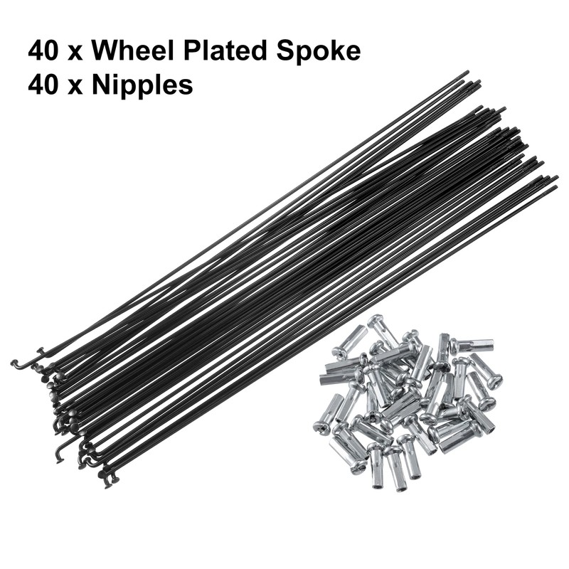 X AUTOHAUX 40 Pcs Bicycle Steel Spokes 14G Bike Spoke