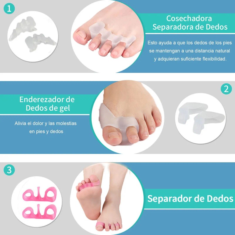 Kit 23 Piezas Corrector Juanetes Separadores Silicona Para Dedos Pie